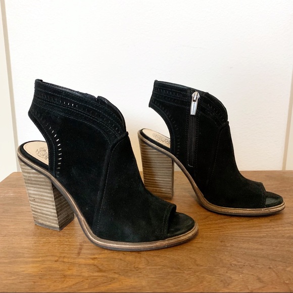 Vince Camuto Shoes - Vince Camuto | Koral black suede peep toe booties